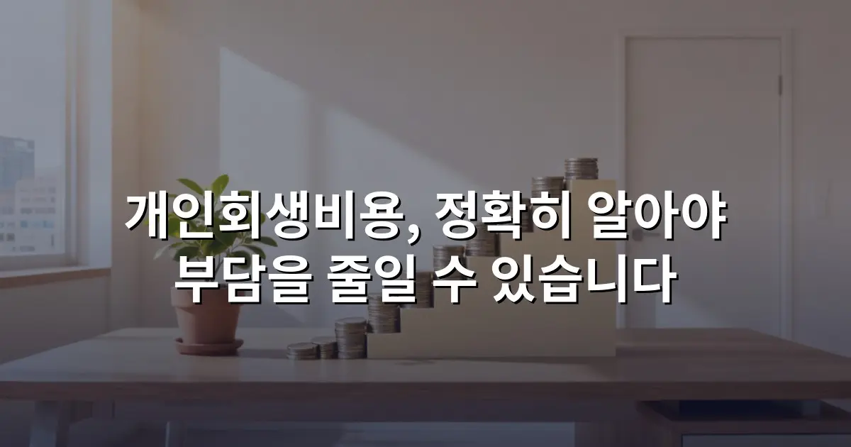 개인회생비용, 정확히 알아야 부담을 줄일 수 있습니다