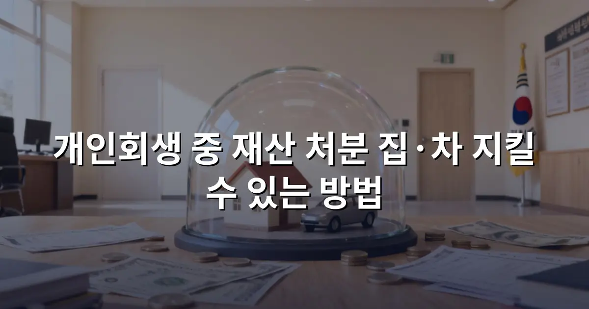 개인회생 중 재산 처분 집·차 지킬 수 있는 방법