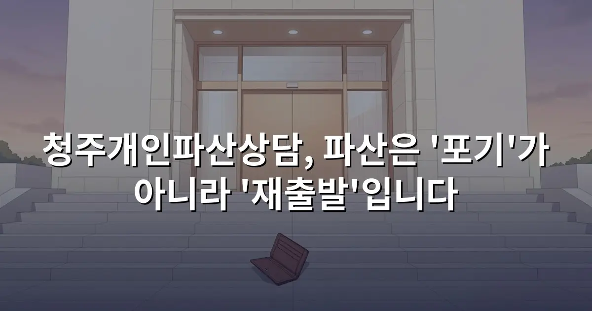 청주개인파산상담, 파산은 '포기'가 아니라 '재출발'입니다