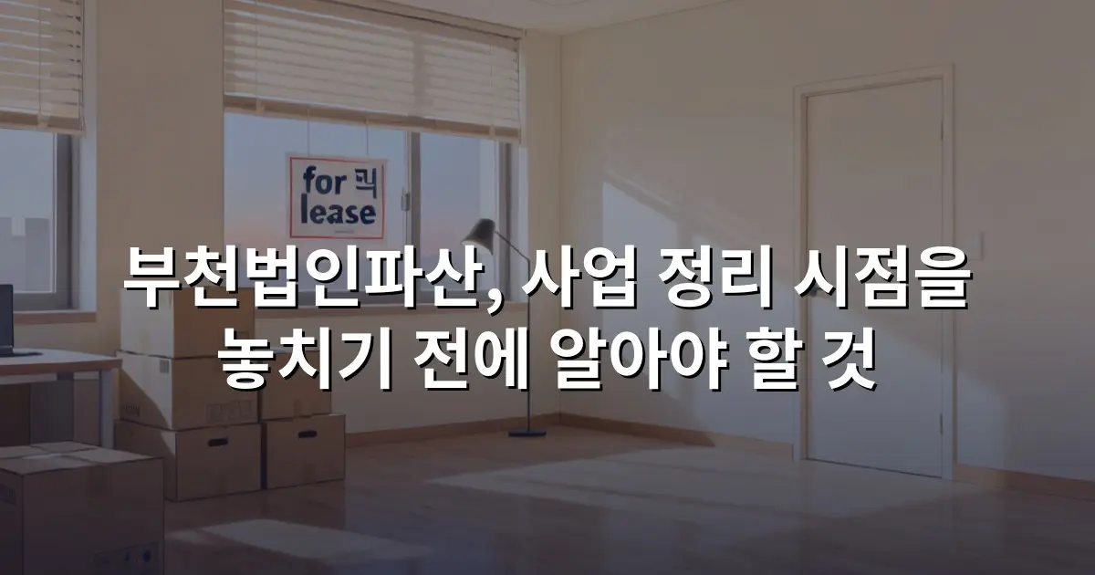 부천법인파산, 사업 정리 시점을 놓치기 전에 알아야 할 것