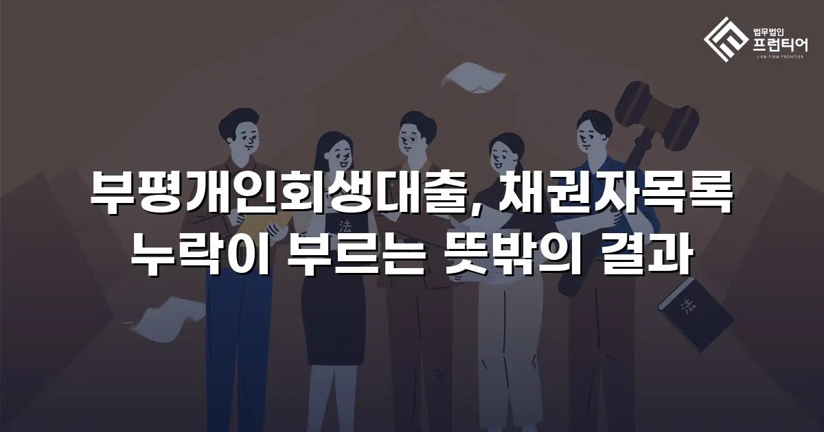 부평개인회생대출, 채권자목록 누락이 부르는 뜻밖의 결과