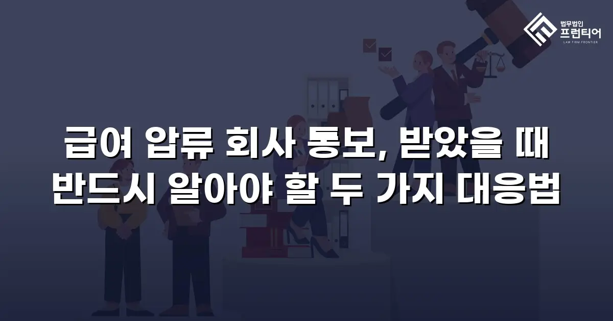 급여 압류 회사 통보, 받았을 때 반드시 알아야 할 두 가지 대응법