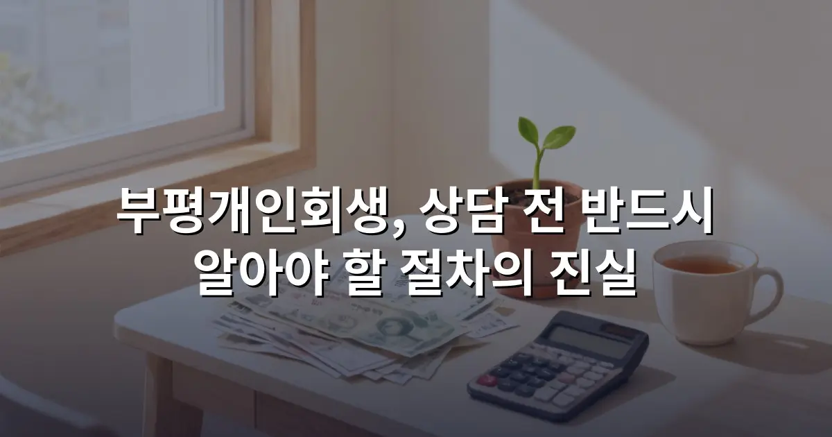 부평개인회생, 상담 전 반드시 알아야 할 절차의 진실