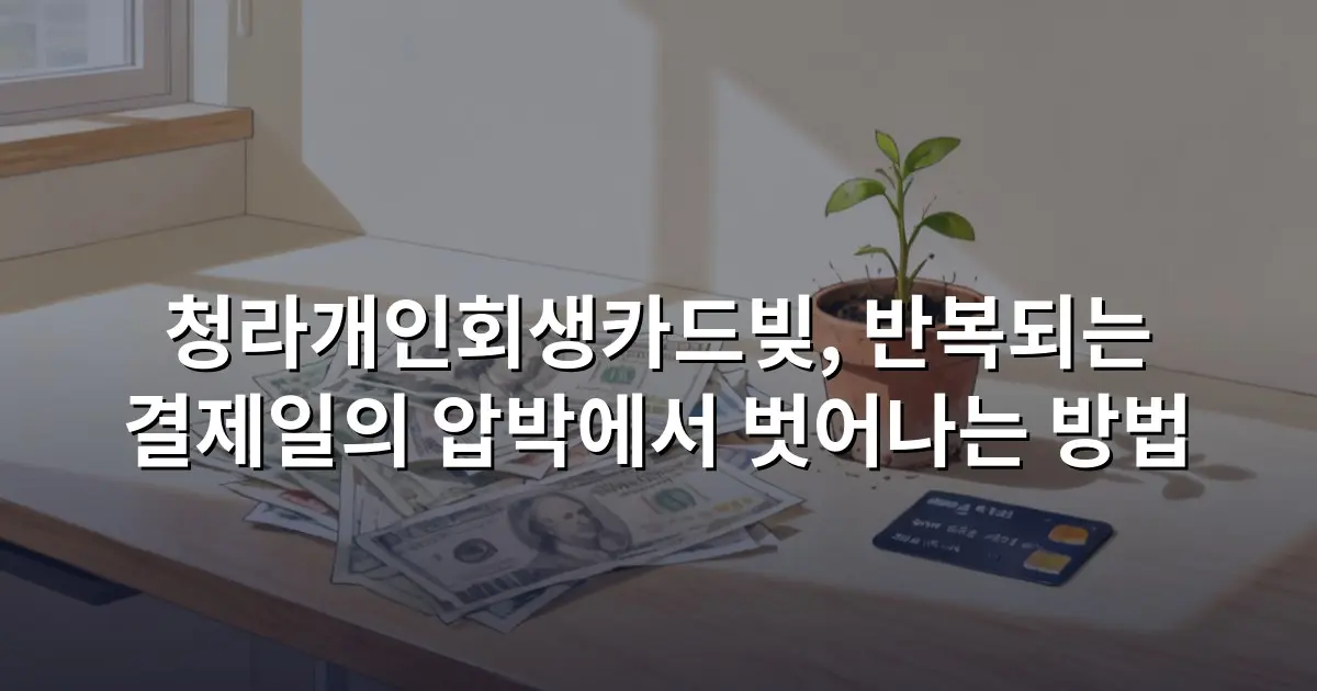 청라개인회생카드빚, 반복되는 결제일의 압박에서 벗어나는 방법