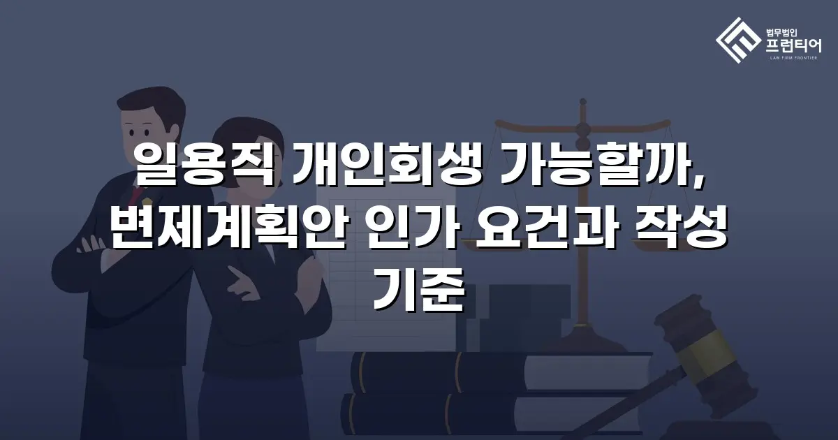 일용직 개인회생 가능할까, 변제계획안 인가 요건과 작성 기준