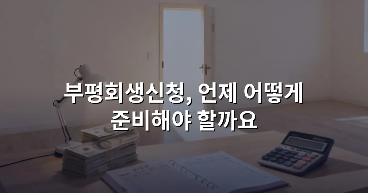 부평회생신청, 언제 어떻게 준비해야 할까요