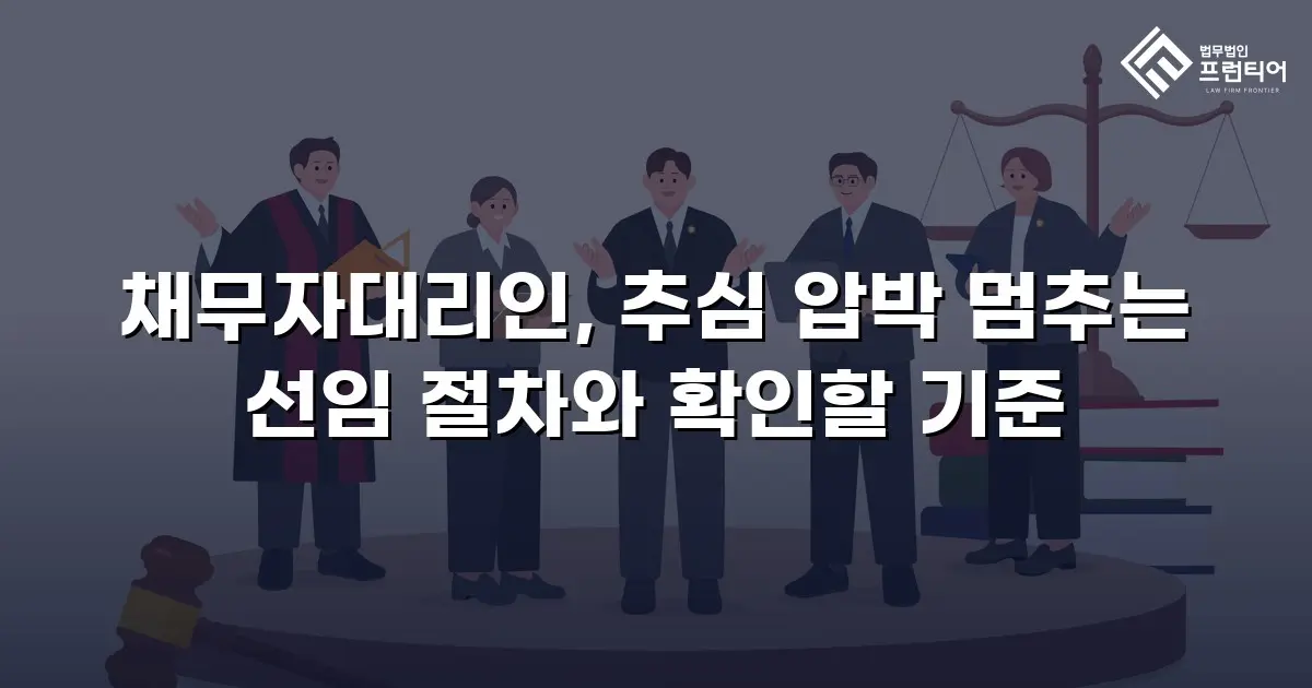 채무자대리인, 추심 압박 멈추는 선임 절차와 확인할 기준