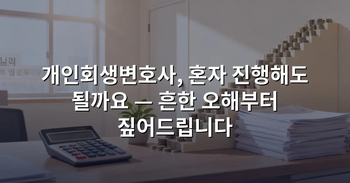 개인회생변호사, 혼자 진행해도 될까요 — 흔한 오해부터 짚어드립니다