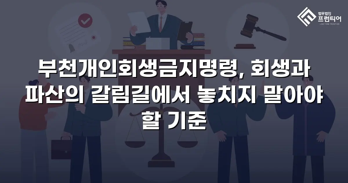 부천개인회생금지명령, 회생과 파산의 갈림길에서 놓치지 말아야 할 기준