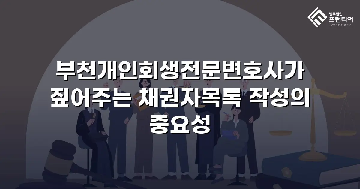 부천개인회생전문변호사가 짚어주는 채권자목록 작성의 중요성