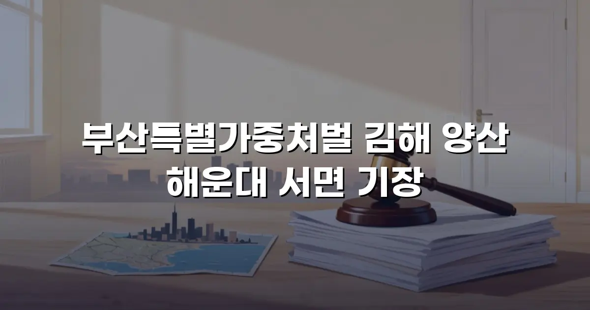 부산특별가중처벌 김해 양산 해운대 서면 기장
