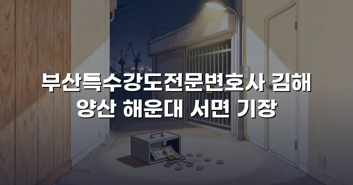 부산특수강도전문변호사 김해 양산 해운대 서면 기장