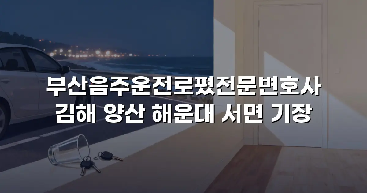 부산음주운전로폈전문변호사 김해 양산 해운대 서면 기장