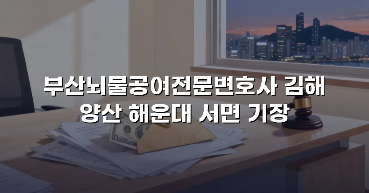 부산뇌물공여전문변호사 김해 양산 해운대 서면 기장