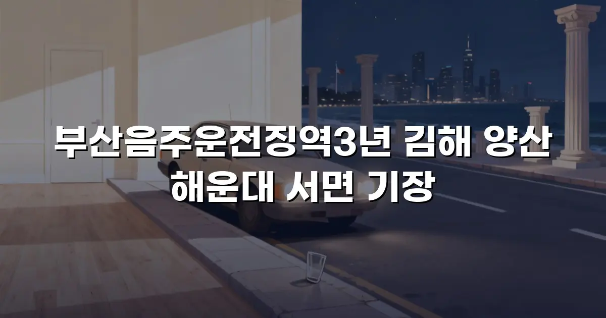 부산음주운전징역3년 김해 양산 해운대 서면 기장