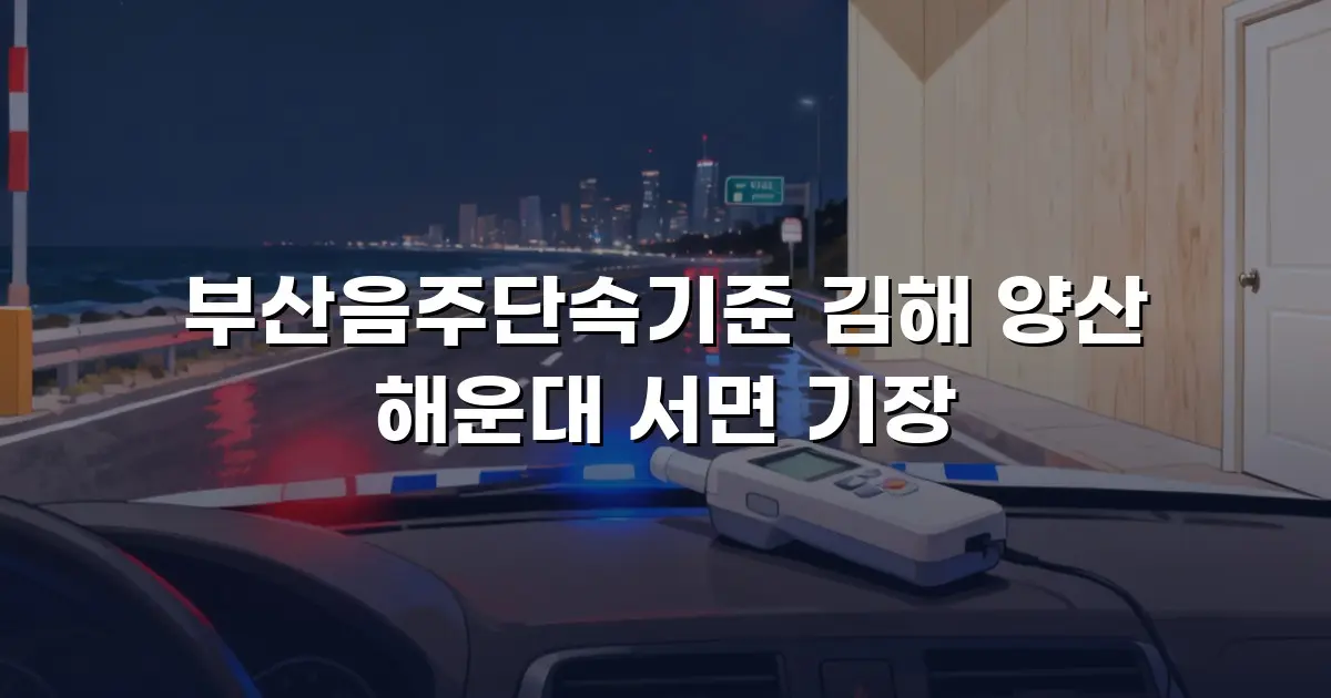 부산음주단속기준 김해 양산 해운대 서면 기장
