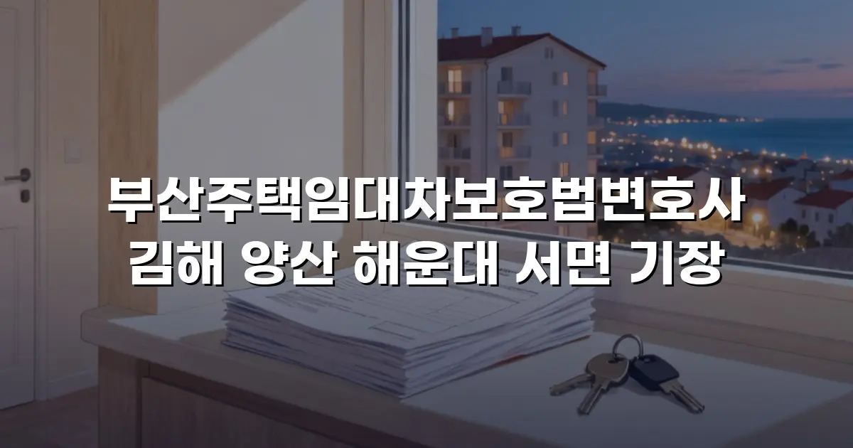 부산주택임대차보호법변호사 김해 양산 해운대 서면 기장