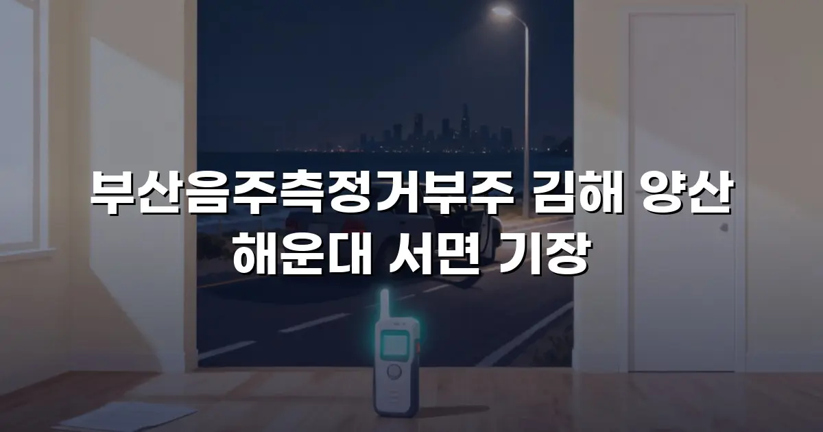 부산음주측정거부주 김해 양산 해운대 서면 기장