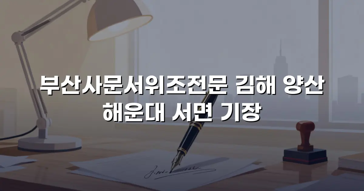 부산사문서위조전문 김해 양산 해운대 서면 기장