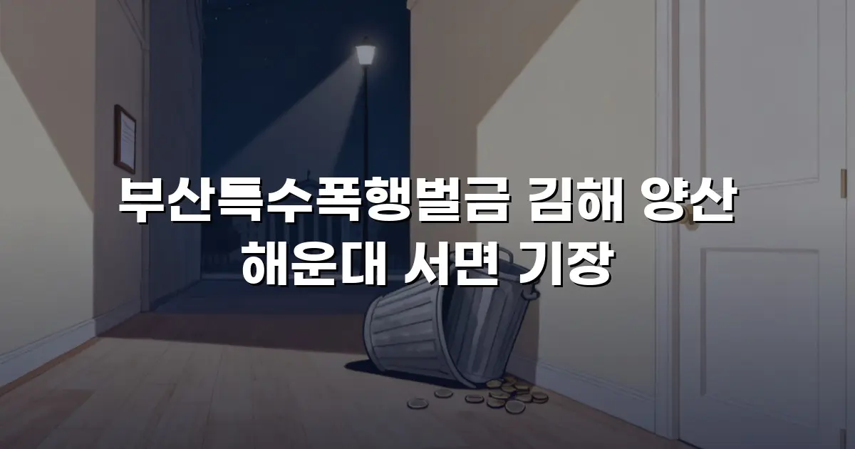 부산특수폭행벌금 김해 양산 해운대 서면 기장
