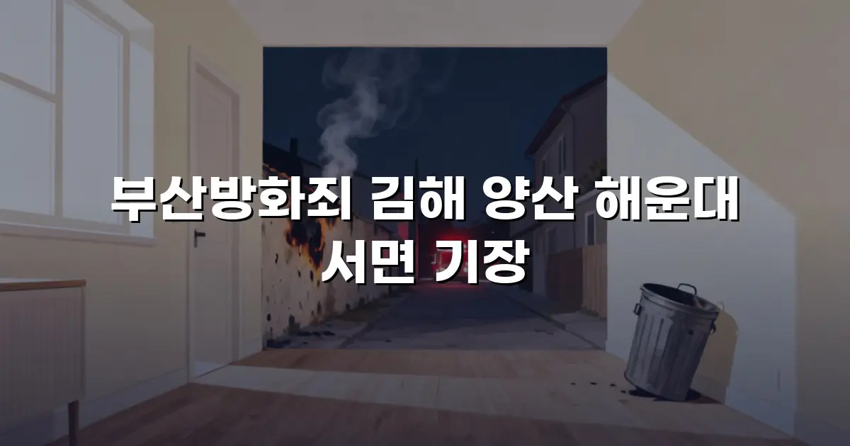 부산방화죄 김해 양산 해운대 서면 기장