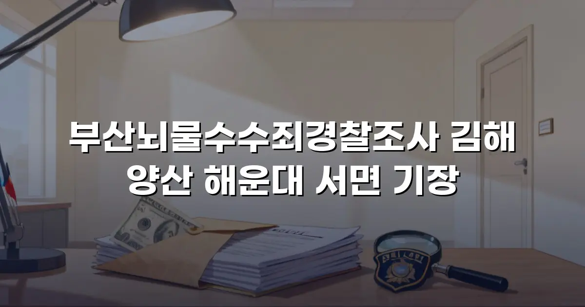 부산뇌물수수죄경찰조사 김해 양산 해운대 서면 기장