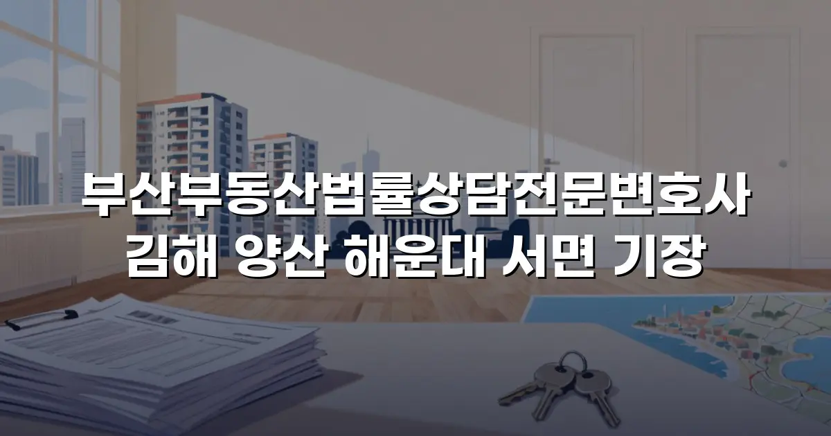 부산부동산법률상담전문변호사 김해 양산 해운대 서면 기장