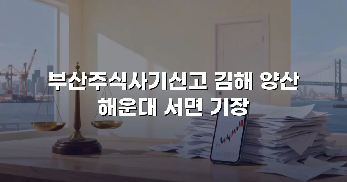 부산주식사기신고 김해 양산 해운대 서면 기장