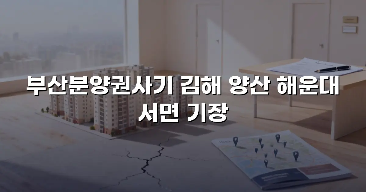 부산분양권사기 김해 양산 해운대 서면 기장