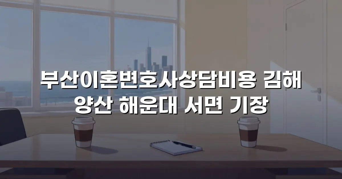 부산이혼변호사상담비용 김해 양산 해운대 서면 기장