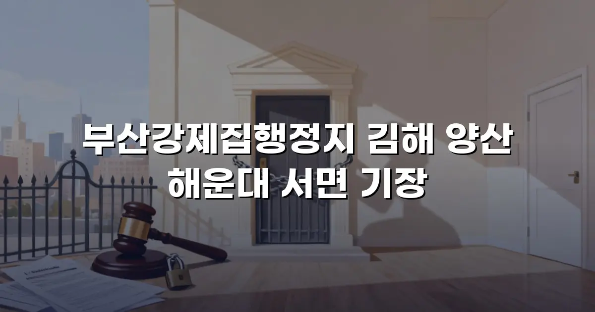 부산강제집행정지 김해 양산 해운대 서면 기장