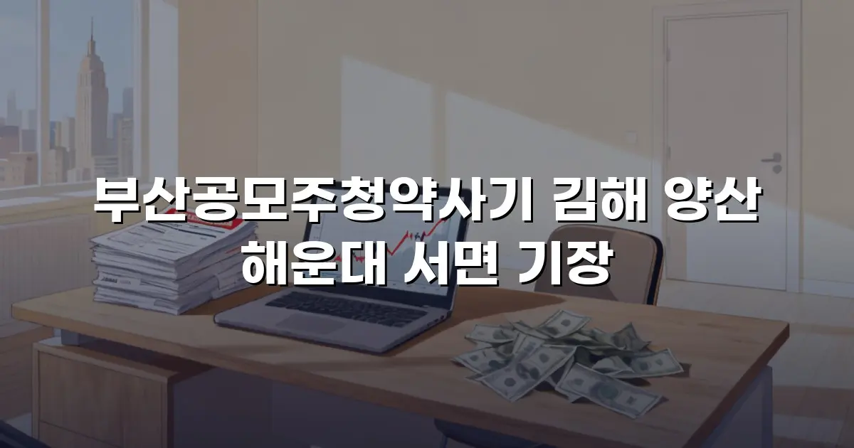부산공모주청약사기 김해 양산 해운대 서면 기장