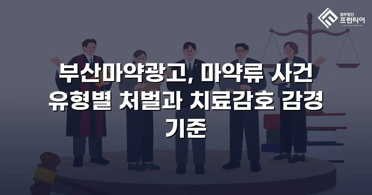 부산마약광고, 마약류 사건 유형별 처벌과 치료감호 감경 기준