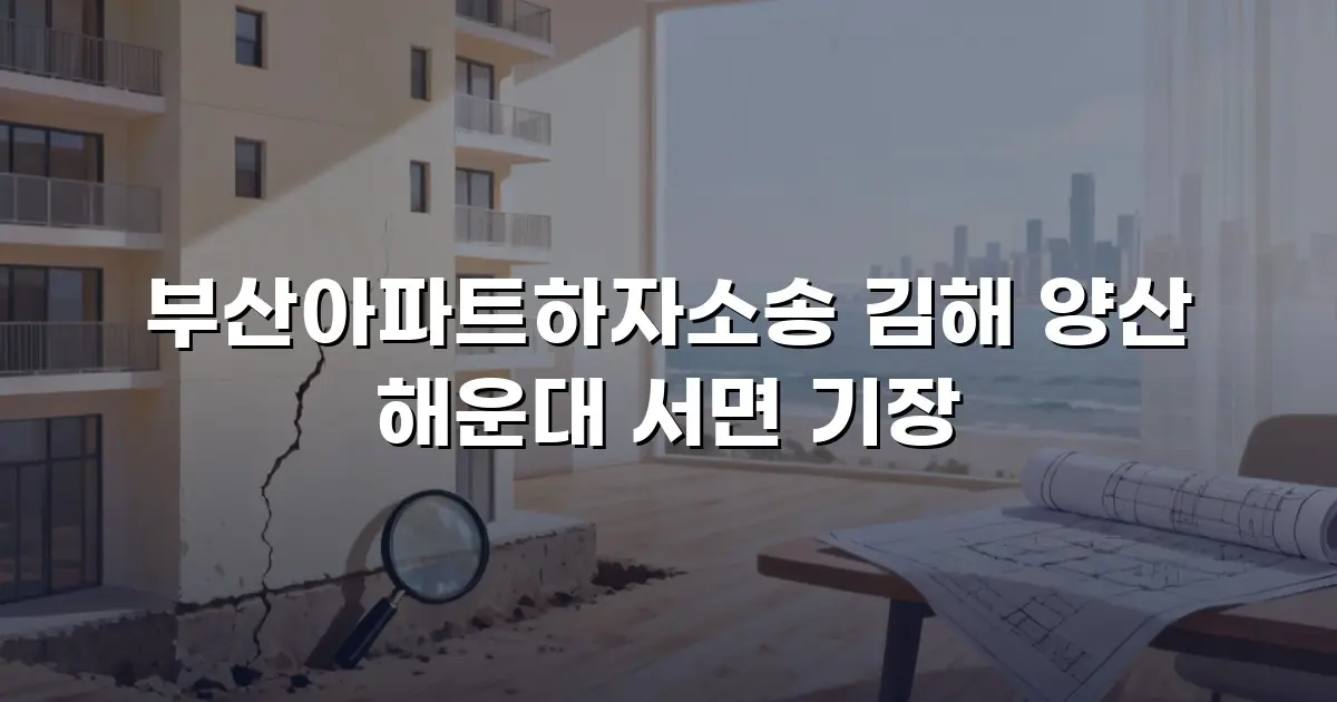 부산아파트하자소송 김해 양산 해운대 서면 기장