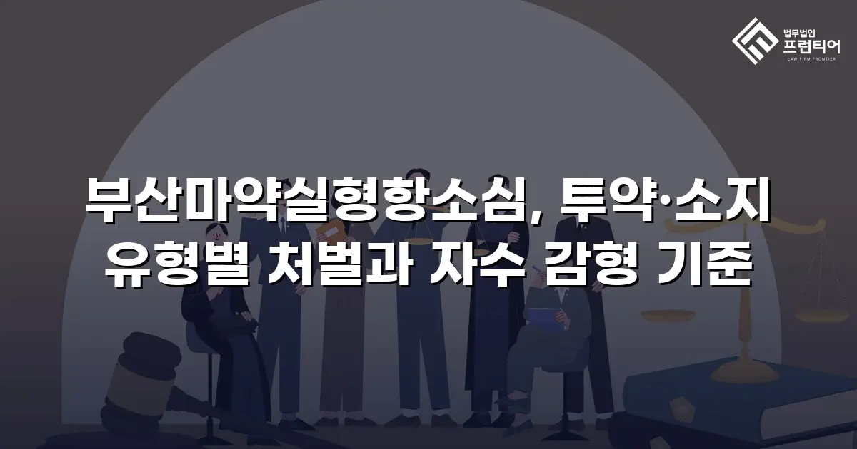 부산마약실형항소심, 투약·소지 유형별 처벌과 자수 감형 기준