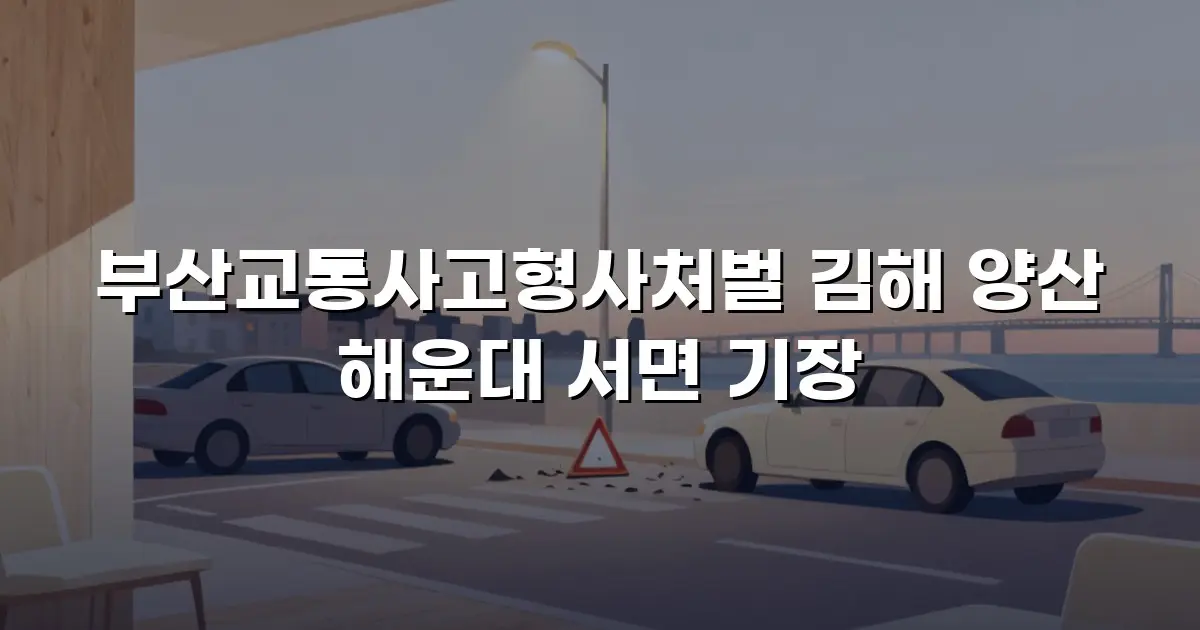 부산교통사고형사처벌 김해 양산 해운대 서면 기장