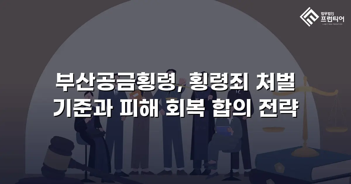 부산공금횡령, 횡령죄 처벌 기준과 피해 회복 합의 전략