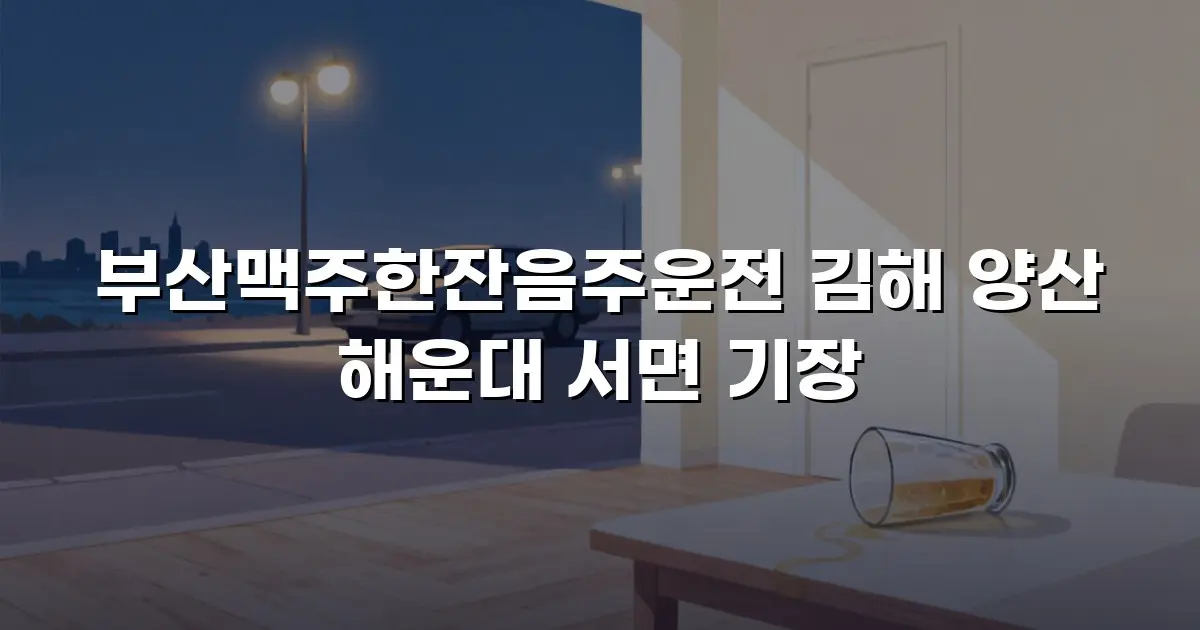 부산맥주한잔음주운전 김해 양산 해운대 서면 기장