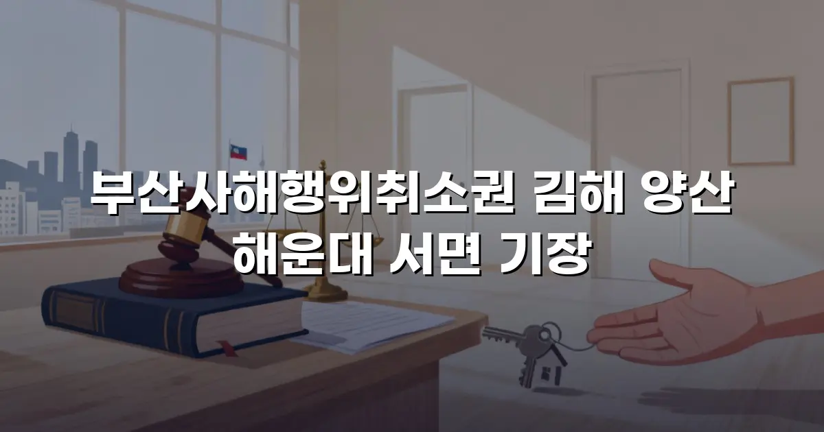 부산사해행위취소권 김해 양산 해운대 서면 기장