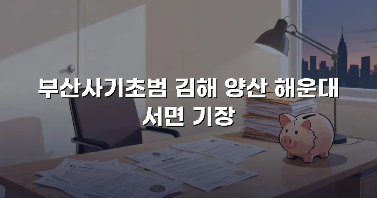 부산사기초범 김해 양산 해운대 서면 기장