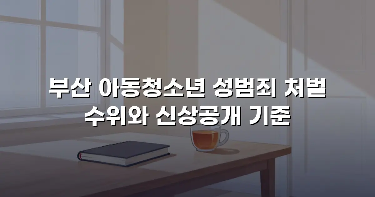부산 아동청소년 성범죄 처벌 수위와 신상공개 기준