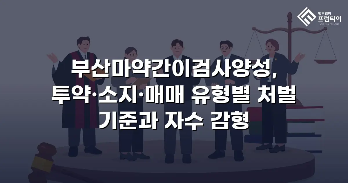 부산마약간이검사양성, 투약·소지·매매 유형별 처벌 기준과 자수 감형