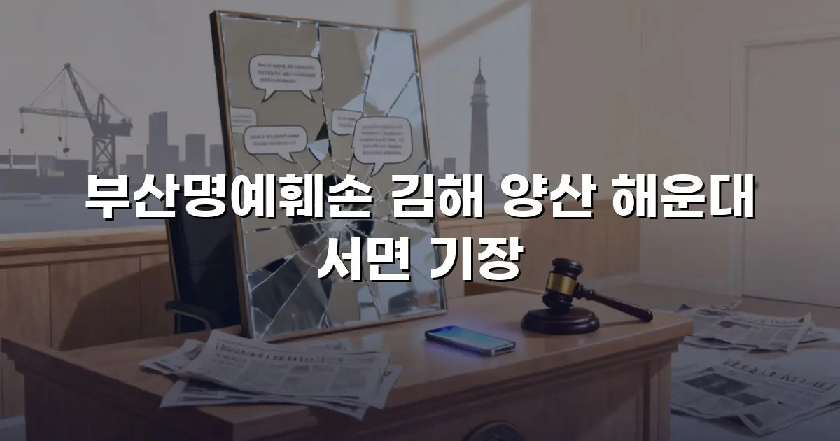 부산명예훼손 김해 양산 해운대 서면 기장