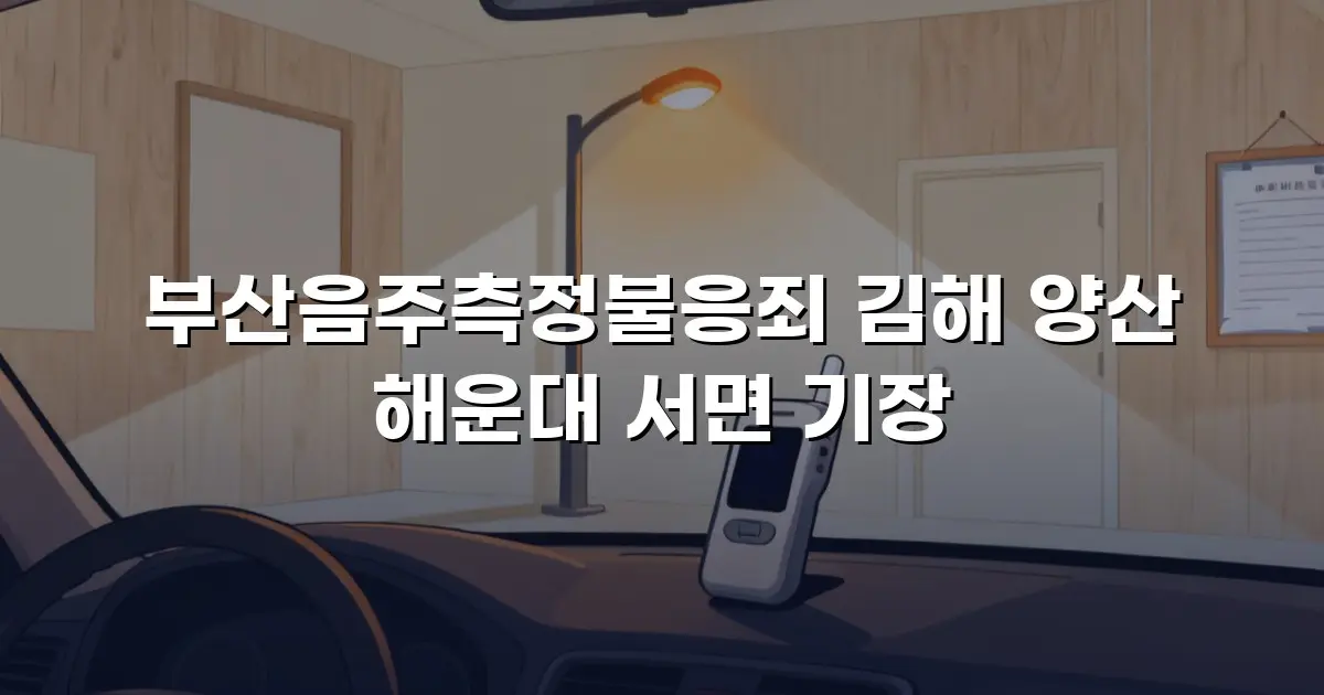 부산음주측정불응죄 김해 양산 해운대 서면 기장