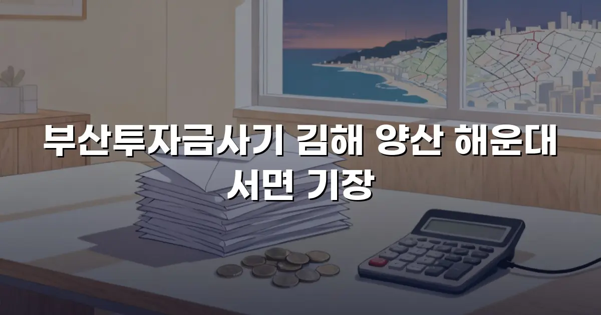 부산투자금사기 김해 양산 해운대 서면 기장