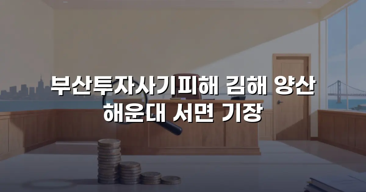 부산투자사기피해 김해 양산 해운대 서면 기장