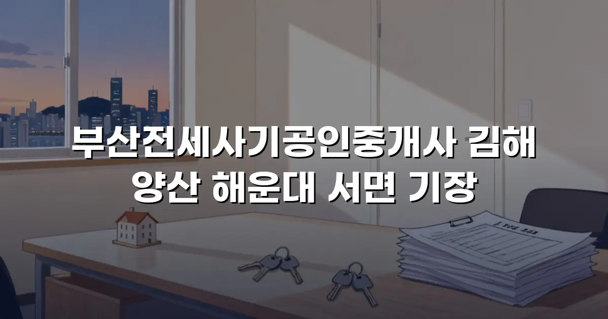 부산전세사기공인중개사 김해 양산 해운대 서면 기장