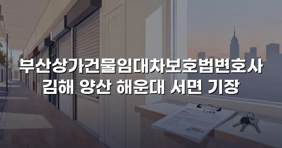 부산상가건물임대차보호법변호사 김해 양산 해운대 서면 기장