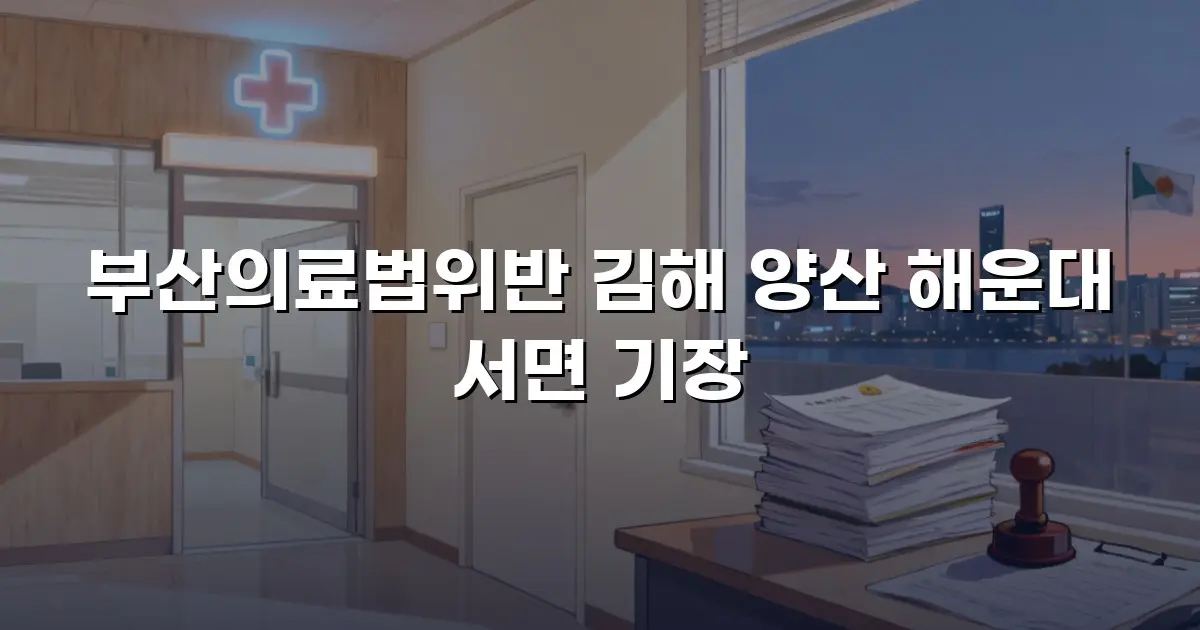 부산의료법위반 김해 양산 해운대 서면 기장