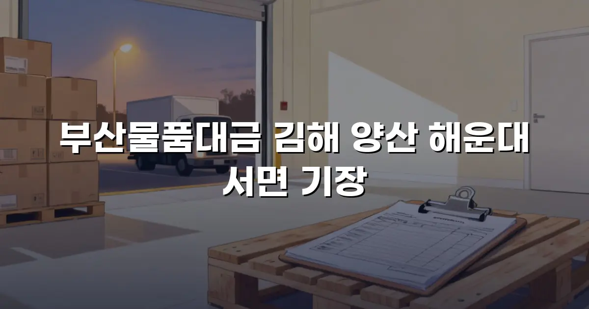 부산물품대금 김해 양산 해운대 서면 기장
